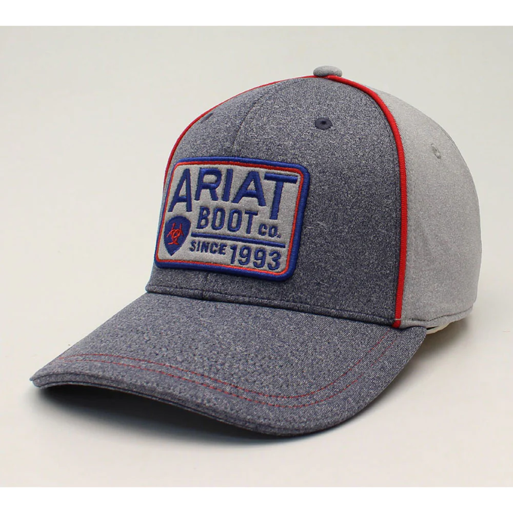 ARIAT MENS LOGO GREY AND RED CAP