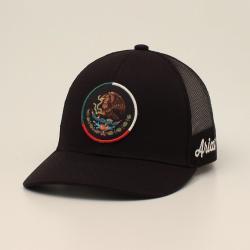 ARIAT MENS MEXICAN FLAG EAGLE BLACK HAT