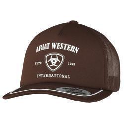 ARIAT MENS BROWN & WHITE LOGO CAP