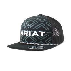 ARIAT MENS AZTEC ROPE HAT BLACK & WHITE
