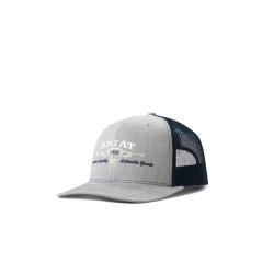 ARIAT MENS GREY & BLUE LOGO CAP