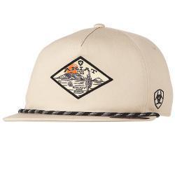 ARIAT MENS CREAM LOGO DESERT CAP